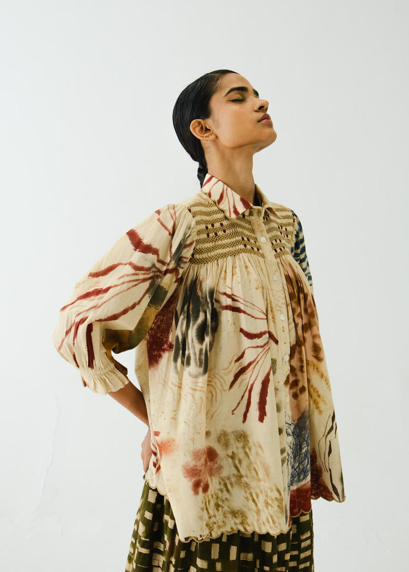 Judy Shirt-Abstract cotton by CORD for women Worldwide