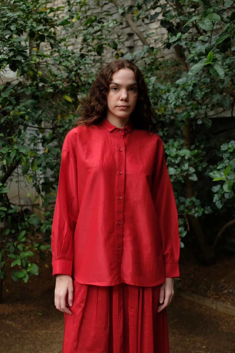 Jules - Mason Red silk by MASON AND MILL in red color for women Worldwide