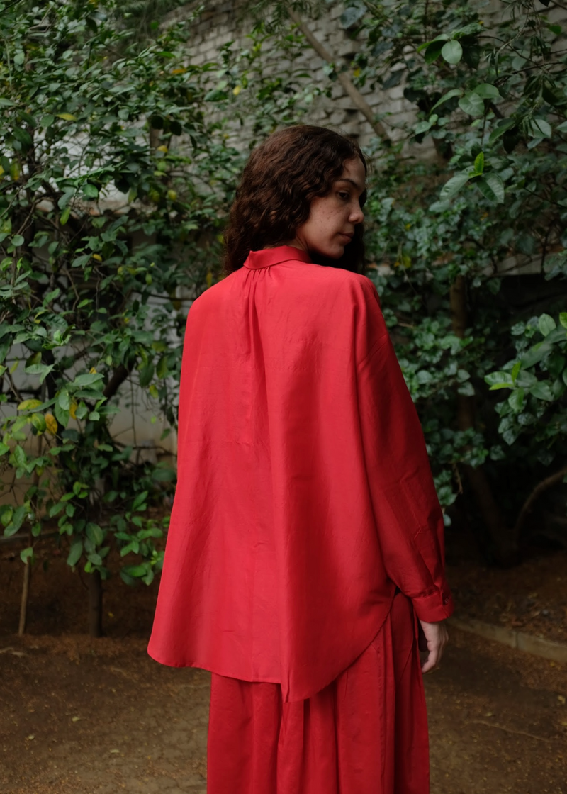 Jules - Mason Red silk by MASON AND MILL in red color for women Worldwide