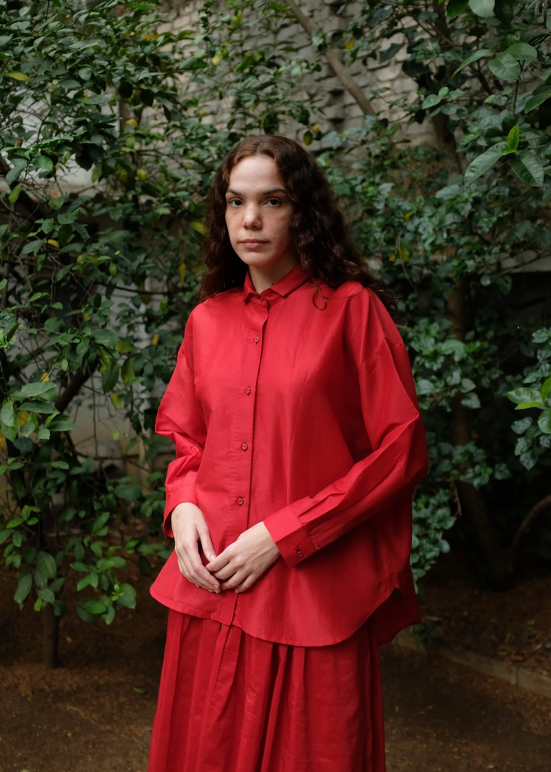 Jules - Mason Red silk by MASON AND MILL in red color for women Worldwide
