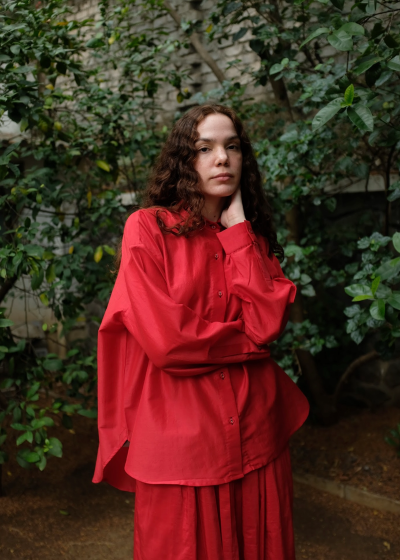 Jules - Mason Red silk by MASON AND MILL in red color for women Worldwide