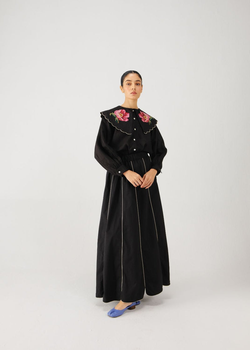 Julia set-Black rose emb. cotton by CORD for women Worldwide