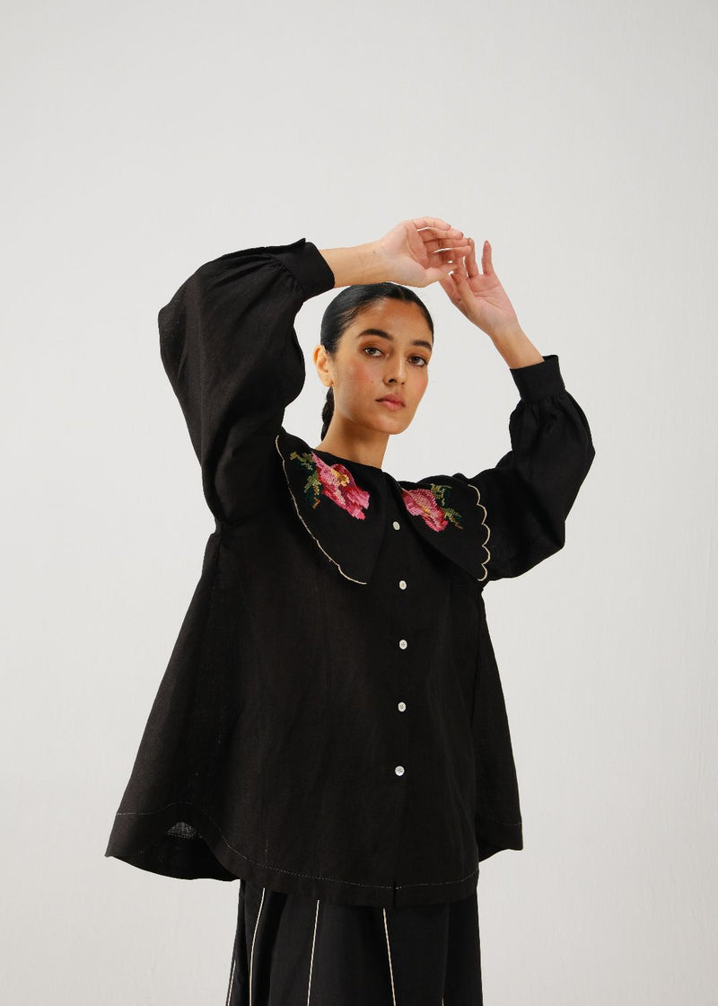 Julia top-Black rose emb. by CORD for women Worldwide