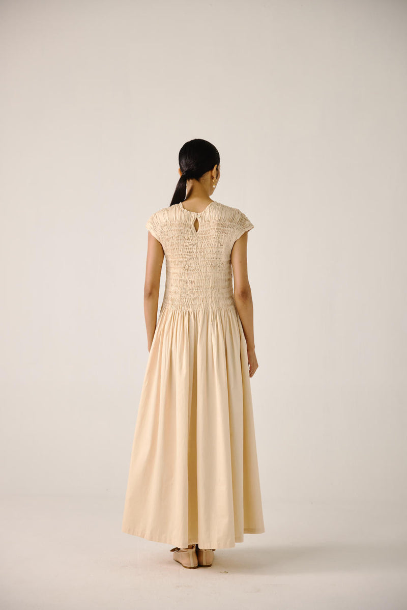 July Dress-Ivory Anaar emb. satin by CORD for women Worldwide