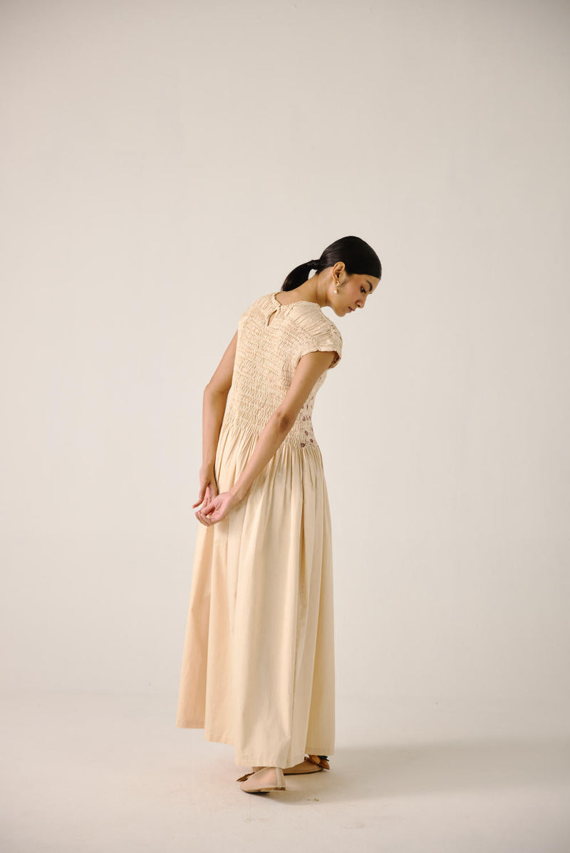 July Dress-Ivory Anaar emb. satin by CORD for women Worldwide