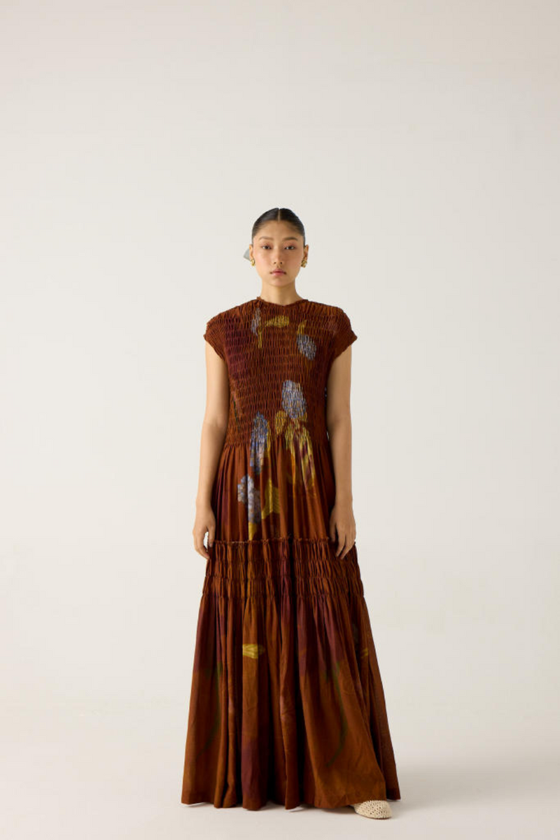 JULY DRESS-FOLIAGE cotton by CORD in multi for women Worldwide