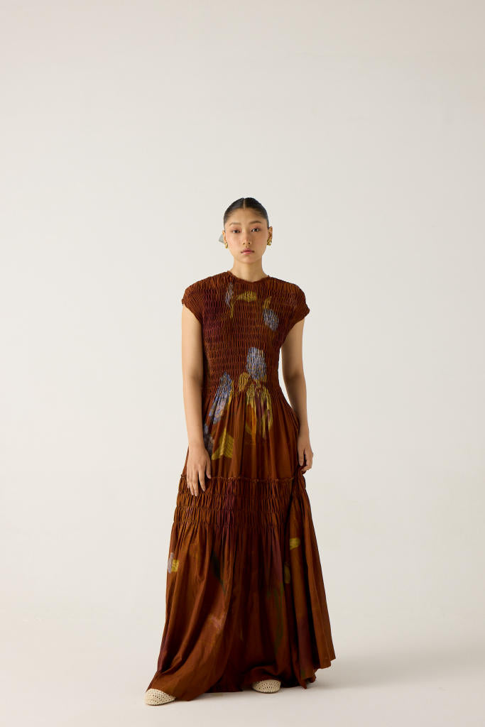 JULY DRESS-FOLIAGE cotton by CORD in multi for women Worldwide