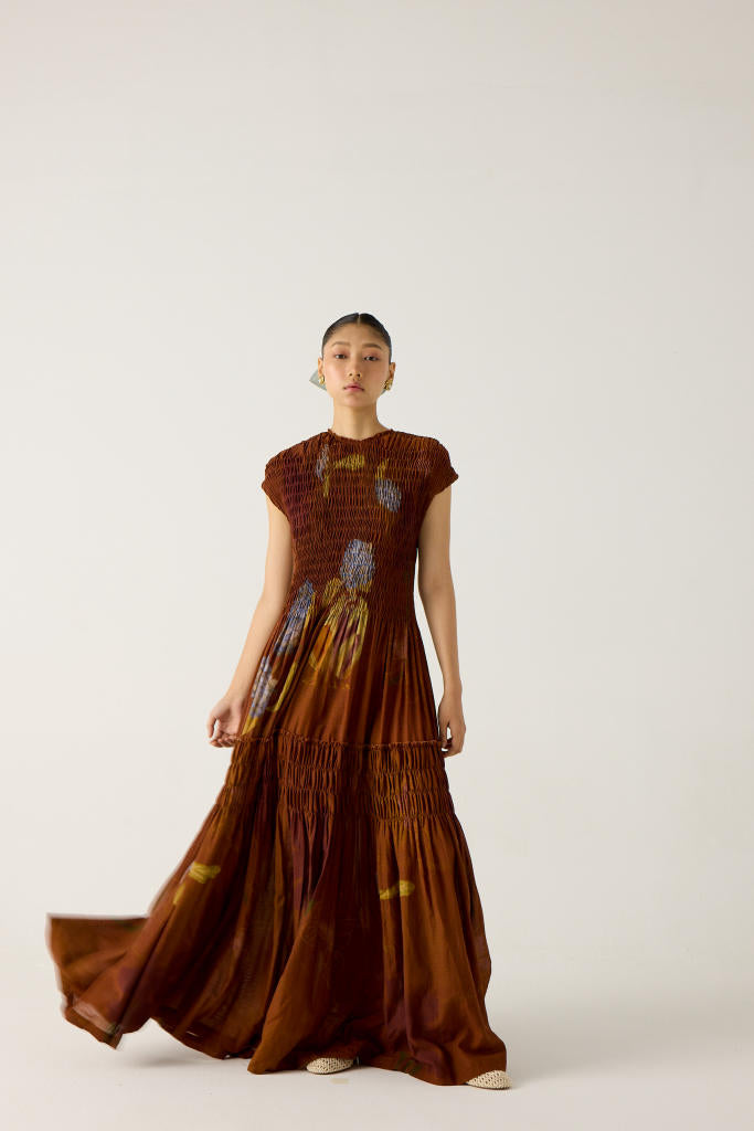 JULY DRESS-FOLIAGE cotton by CORD in multi for women Worldwide