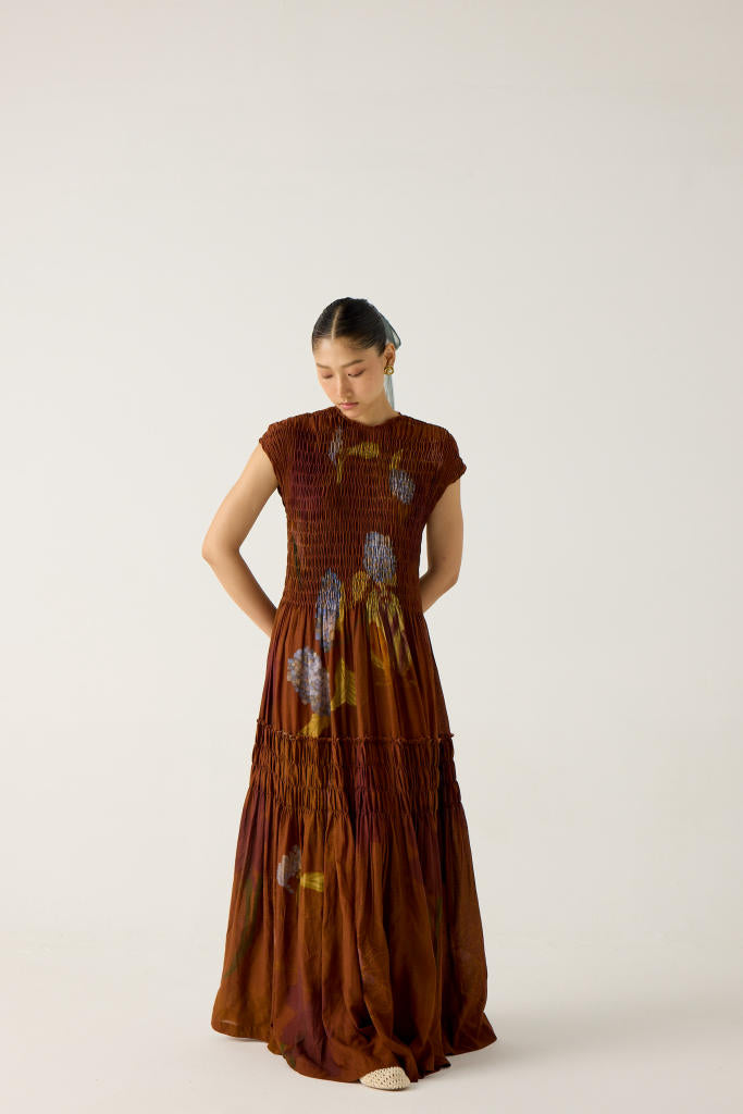 JULY DRESS-FOLIAGE cotton by CORD in multi for women Worldwide