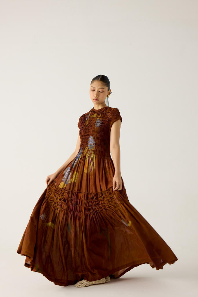 JULY DRESS-FOLIAGE cotton by CORD in multi for women Worldwide