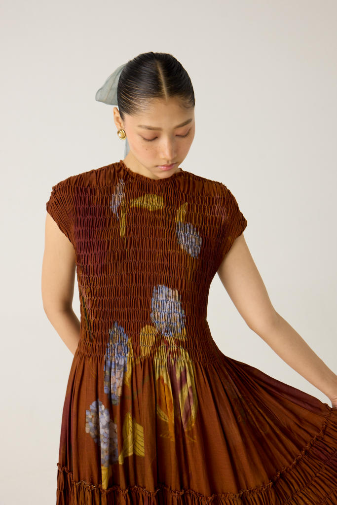 JULY DRESS-FOLIAGE cotton by CORD in multi for women Worldwide