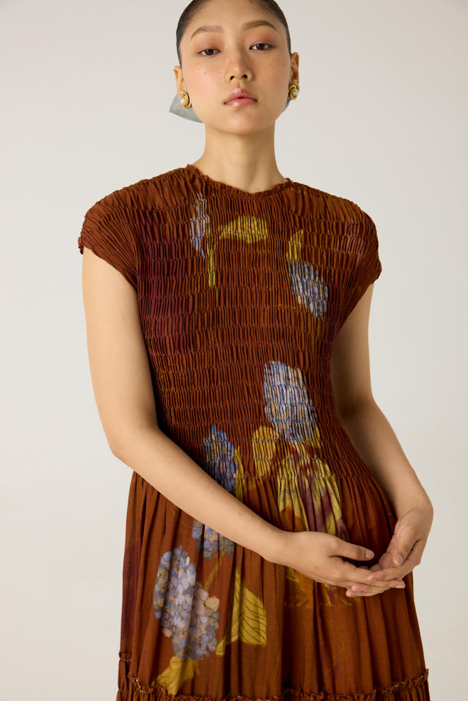 JULY DRESS-FOLIAGE cotton by CORD in multi for women Worldwide