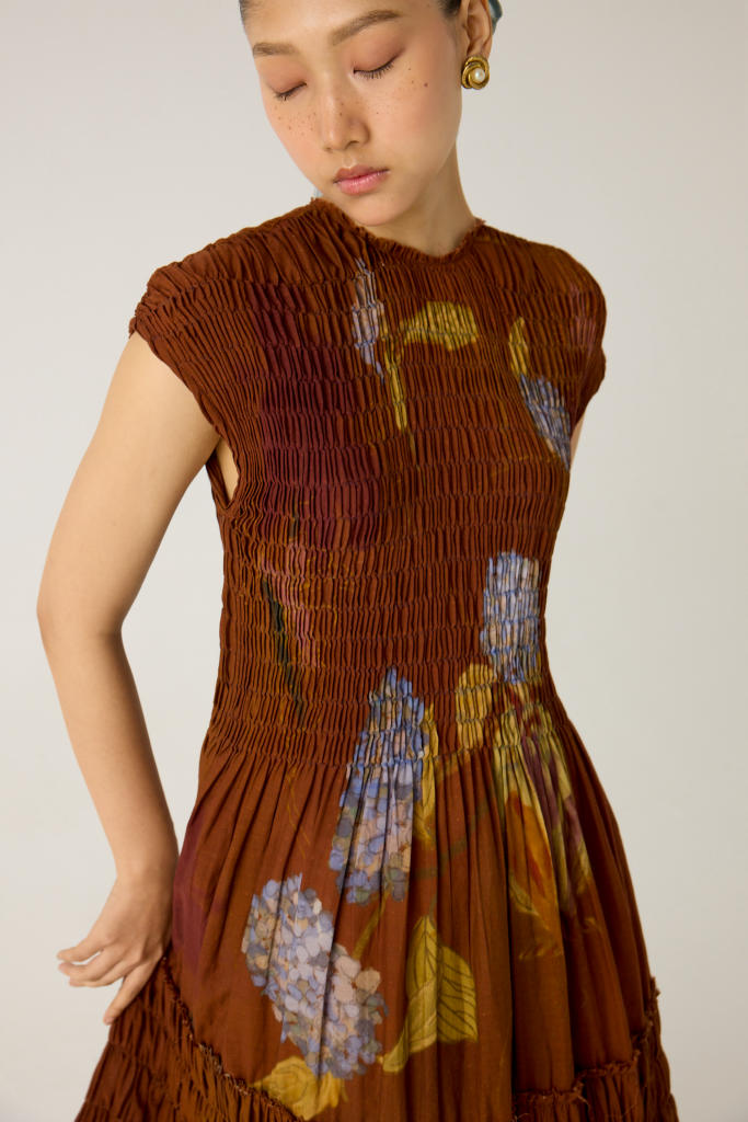 JULY DRESS-FOLIAGE cotton by CORD in multi for women Worldwide