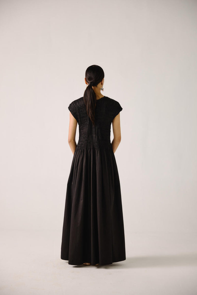 July Dress-Black Anaar emb. satin by CORD for women Worldwide
