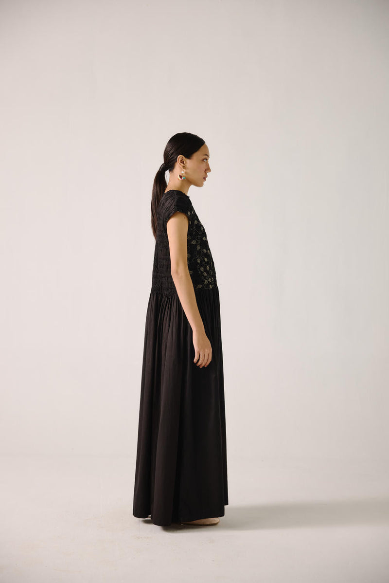 July Dress-Black Anaar emb. satin by CORD for women Worldwide