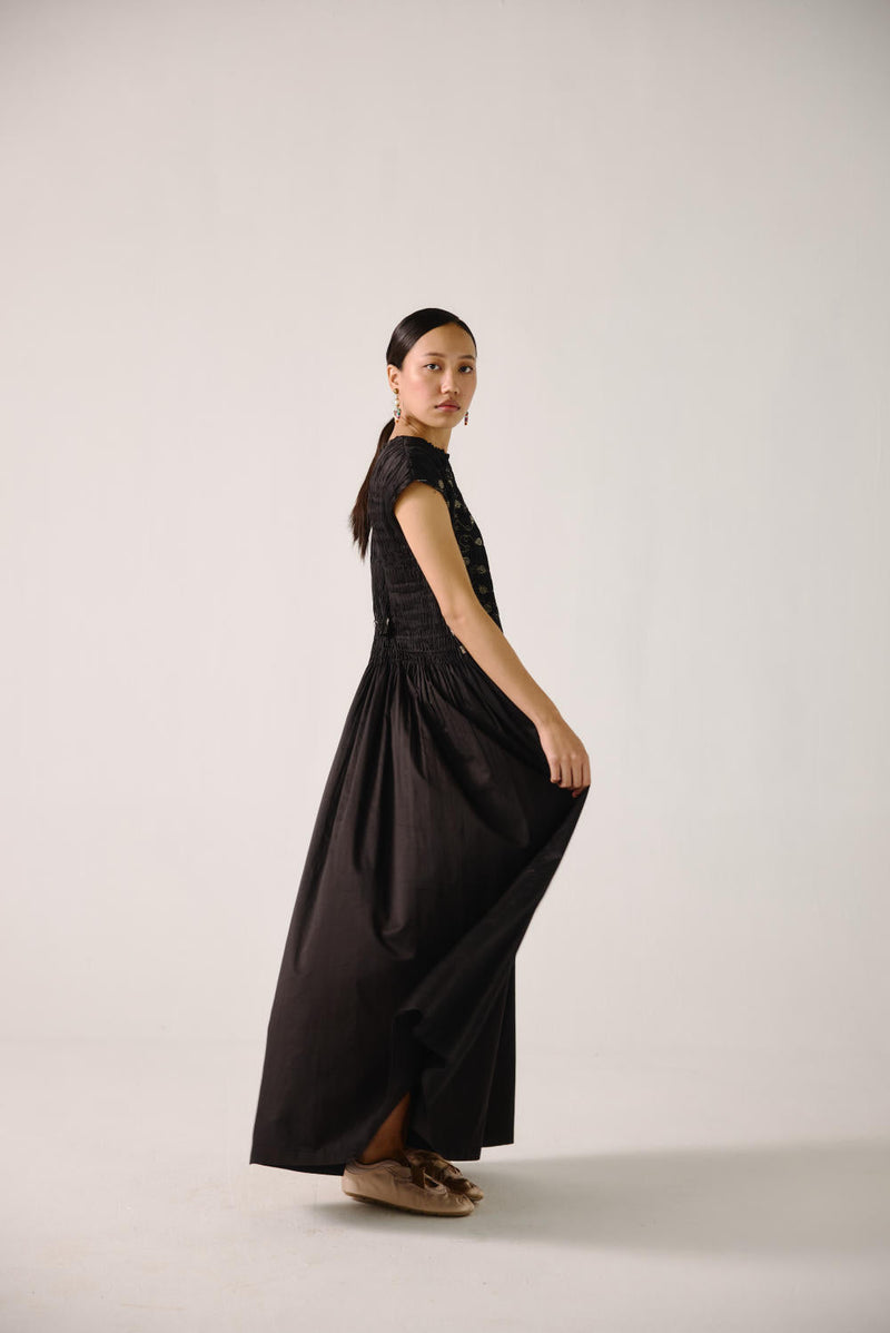 July Dress-Black Anaar emb. satin by CORD for women Worldwide