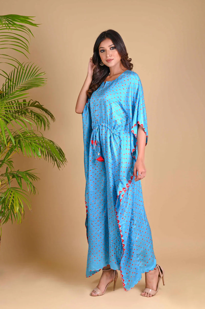 JUMPSUIT-SKY BLUE silk by Dyelogue in blue color for women Worldwide