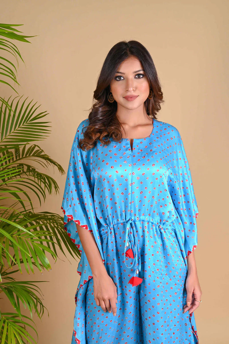 JUMPSUIT-SKY BLUE silk by Dyelogue in blue color for women Worldwide