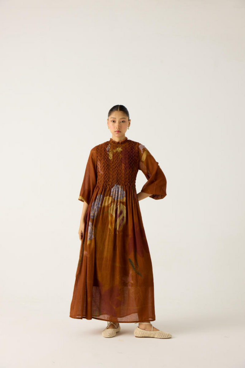JUNE DRESS-FOLIAGE cotton by CORD in multi for women Worldwide