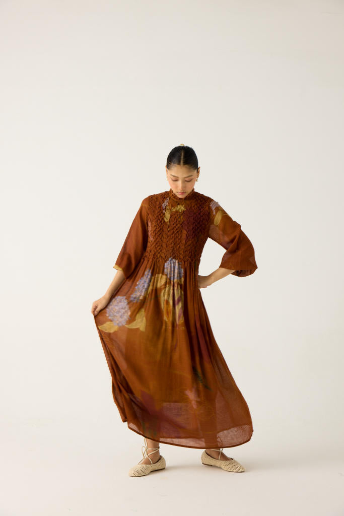 JUNE DRESS-FOLIAGE cotton by CORD in multi for women Worldwide