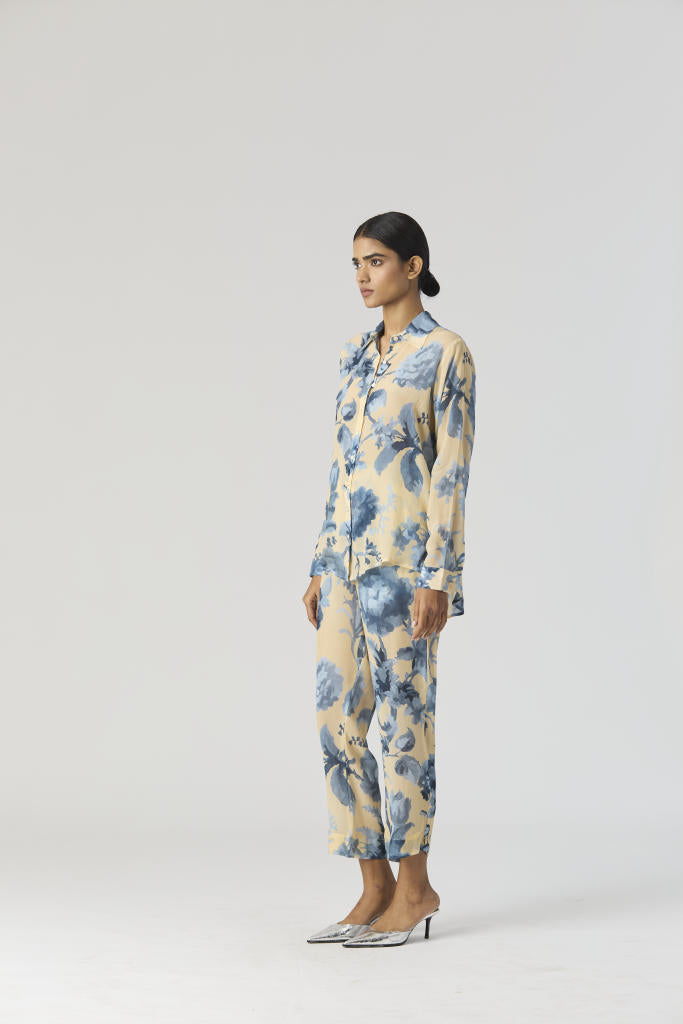 JUNO CO-ORD SET by Yam in blue color for women Worldwide