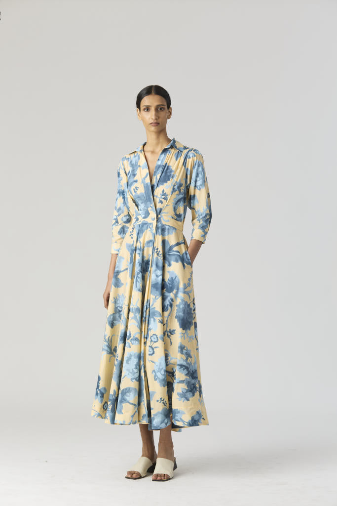 JUNO COTTON DRESS cotton by Yam in blue color for women Worldwide