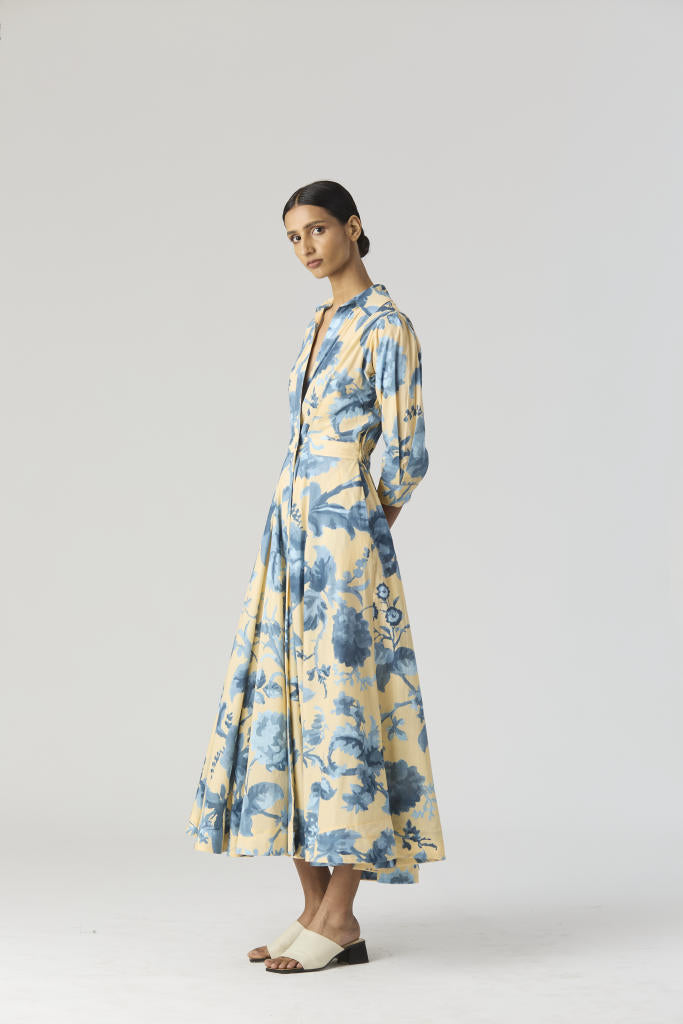 JUNO COTTON DRESS cotton by Yam in blue color for women Worldwide
