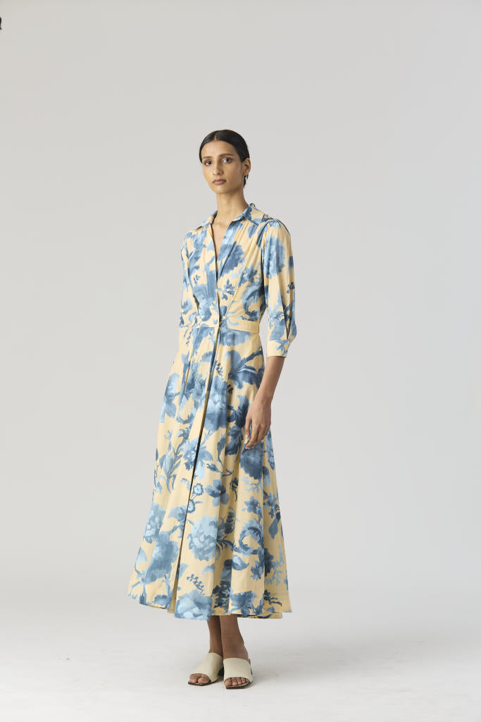 JUNO COTTON DRESS cotton by Yam in blue color for women Worldwide