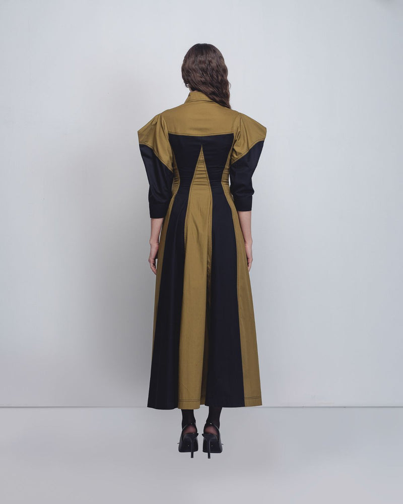 Kadar Dress - Black cotton by Leh Studios in black color for women Worldwide