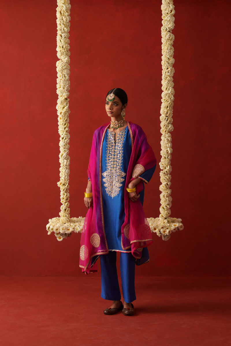KAINAAT DUPATTA silk by Rashika Mittal in pink color for women Worldwide