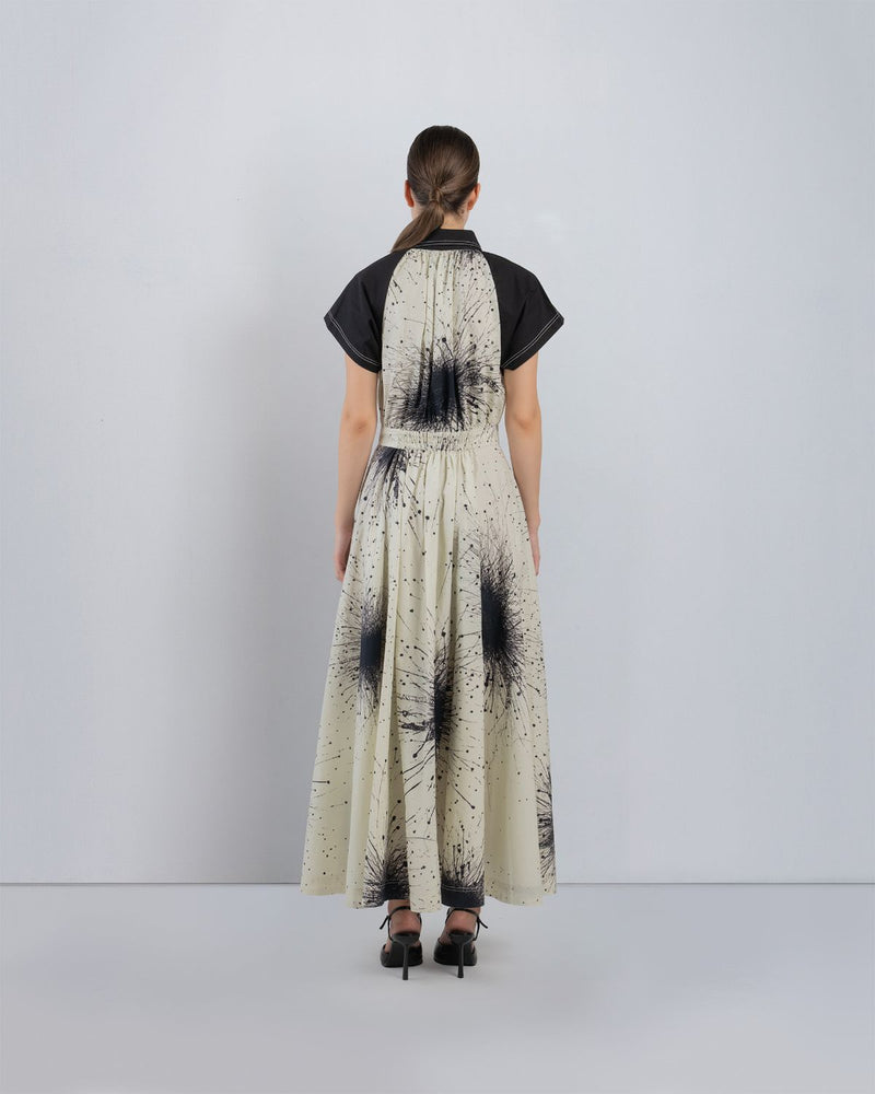 KAROLYN DRESS - Black + Ivory dress by Leh Studios in black for women Worldwide