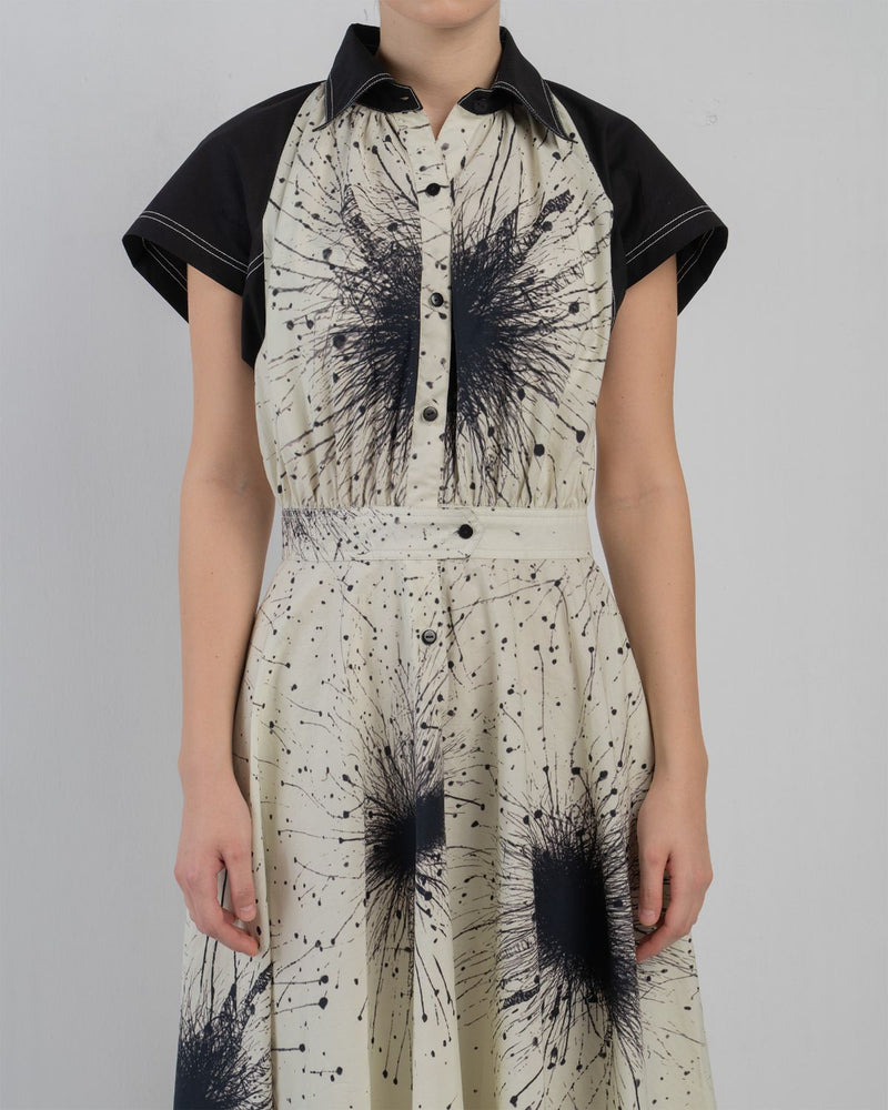 KAROLYN DRESS - Black + Ivory dress by Leh Studios in black for women Worldwide
