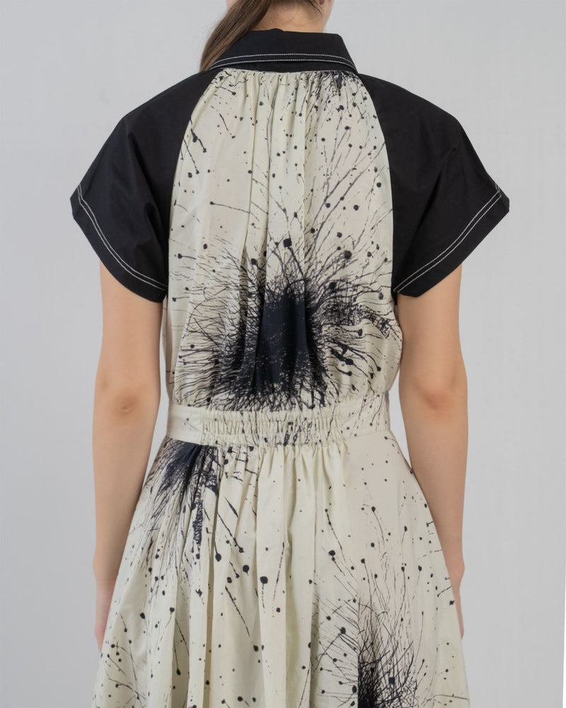 KAROLYN DRESS - Black + Ivory dress by Leh Studios in black for women Worldwide