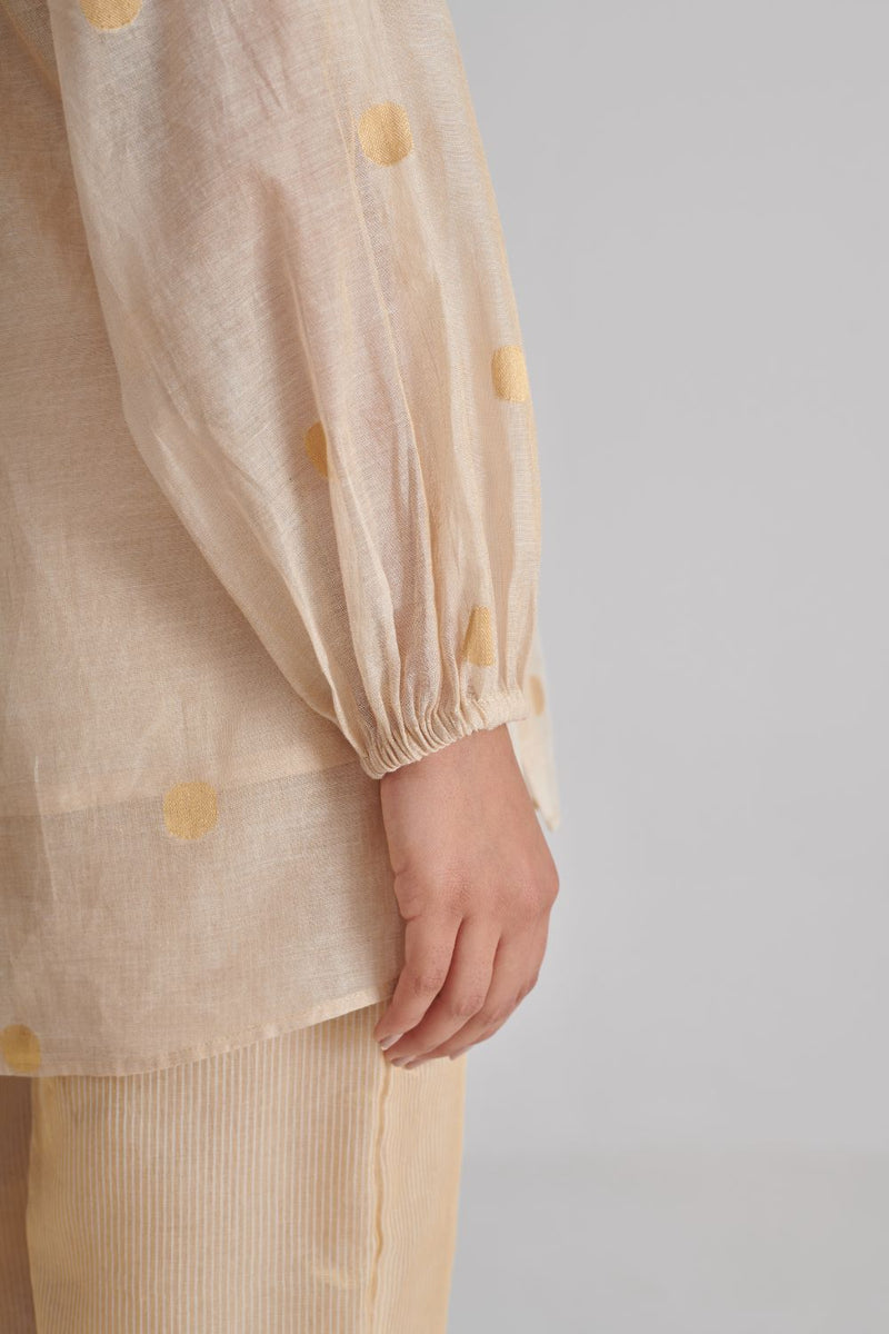 KHWAAB & INARA SHIRT, SLIP & PANT silk by Rashika Mittal in gold color for women Worldwide