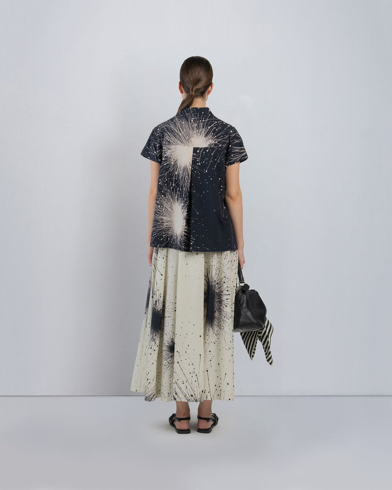 KIMONO LAYERED DRESS - Black + Ivory dress by Leh Studios in black for women Worldwide