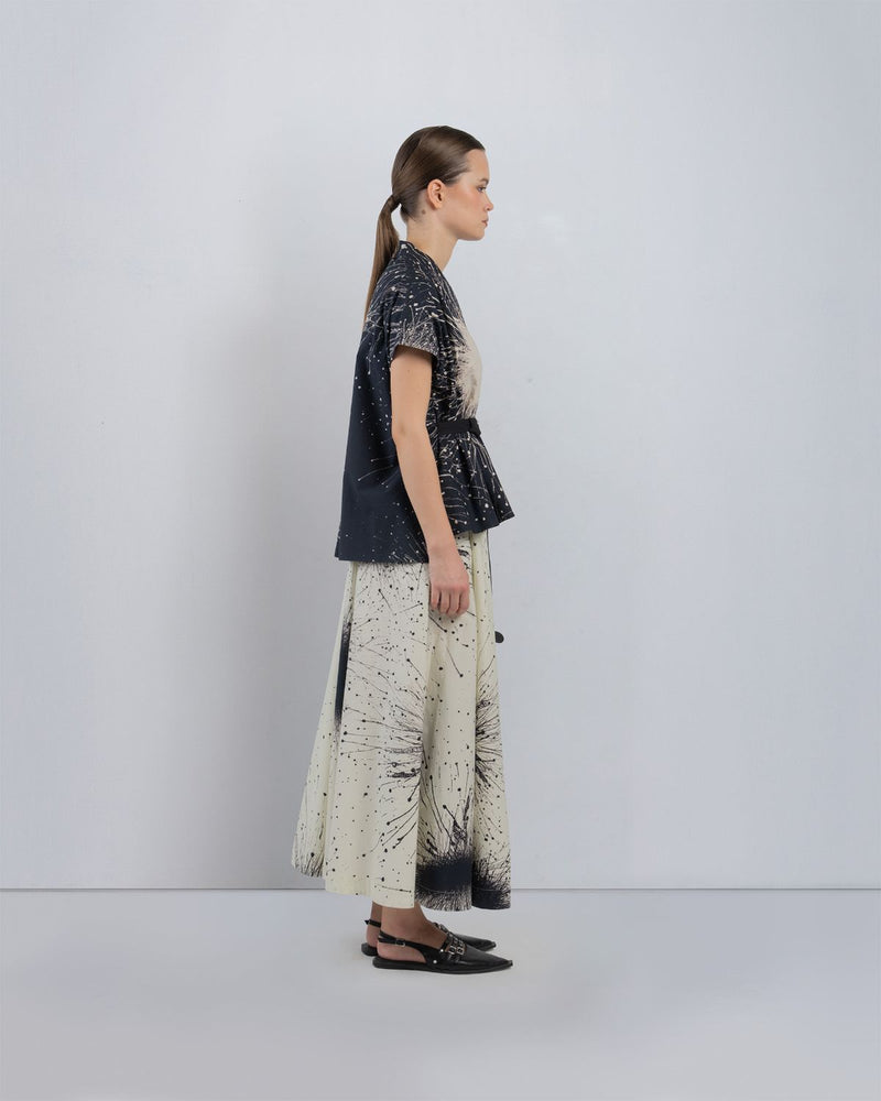 KIMONO LAYERED DRESS - Black + Ivory dress by Leh Studios in black for women Worldwide