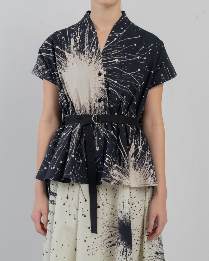 KIMONO LAYERED DRESS - Black + Ivory dress by Leh Studios in black for women Worldwide