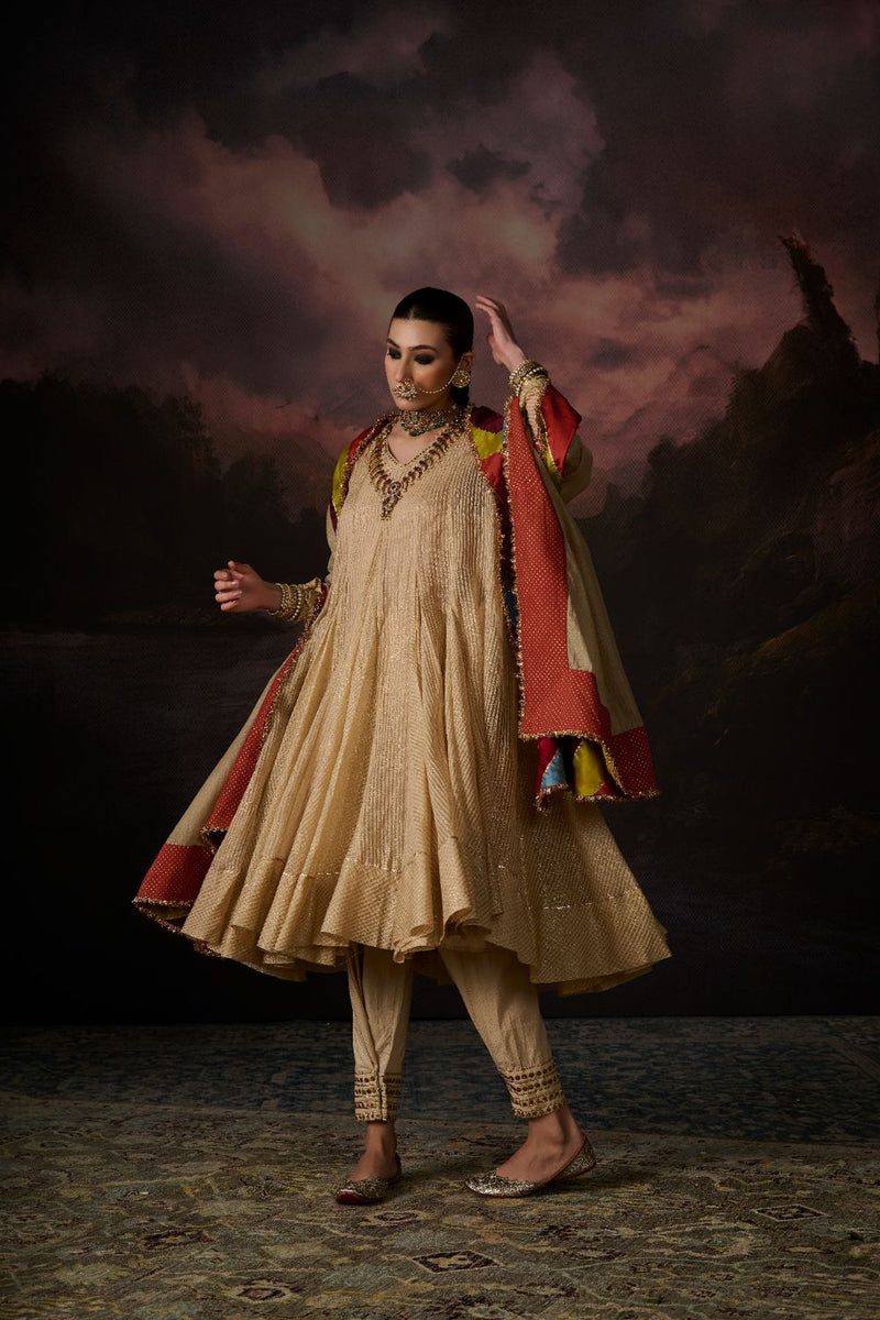 KIRAN DUPATTA chanderi by SWATTI KAPOOR in gold color for women Worldwide