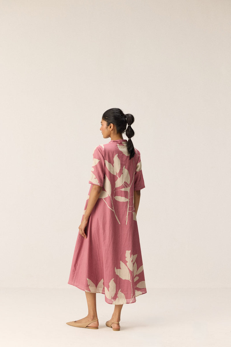 Coral Meadow Dress cotton by Khara Kapas in pink for women Worldwide