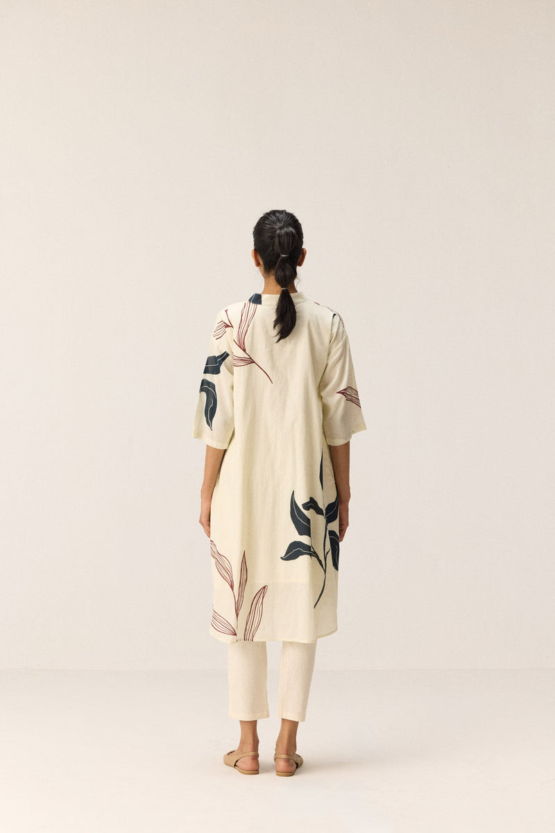 Wild Vine Kurta Set Co-ord set cotton by Khara Kapas in white for women Worldwide