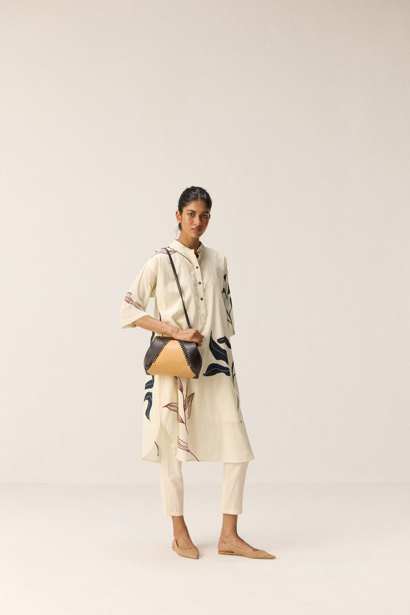 Wild Vine Kurta Set Co-ord set cotton by Khara Kapas in white for women Worldwide