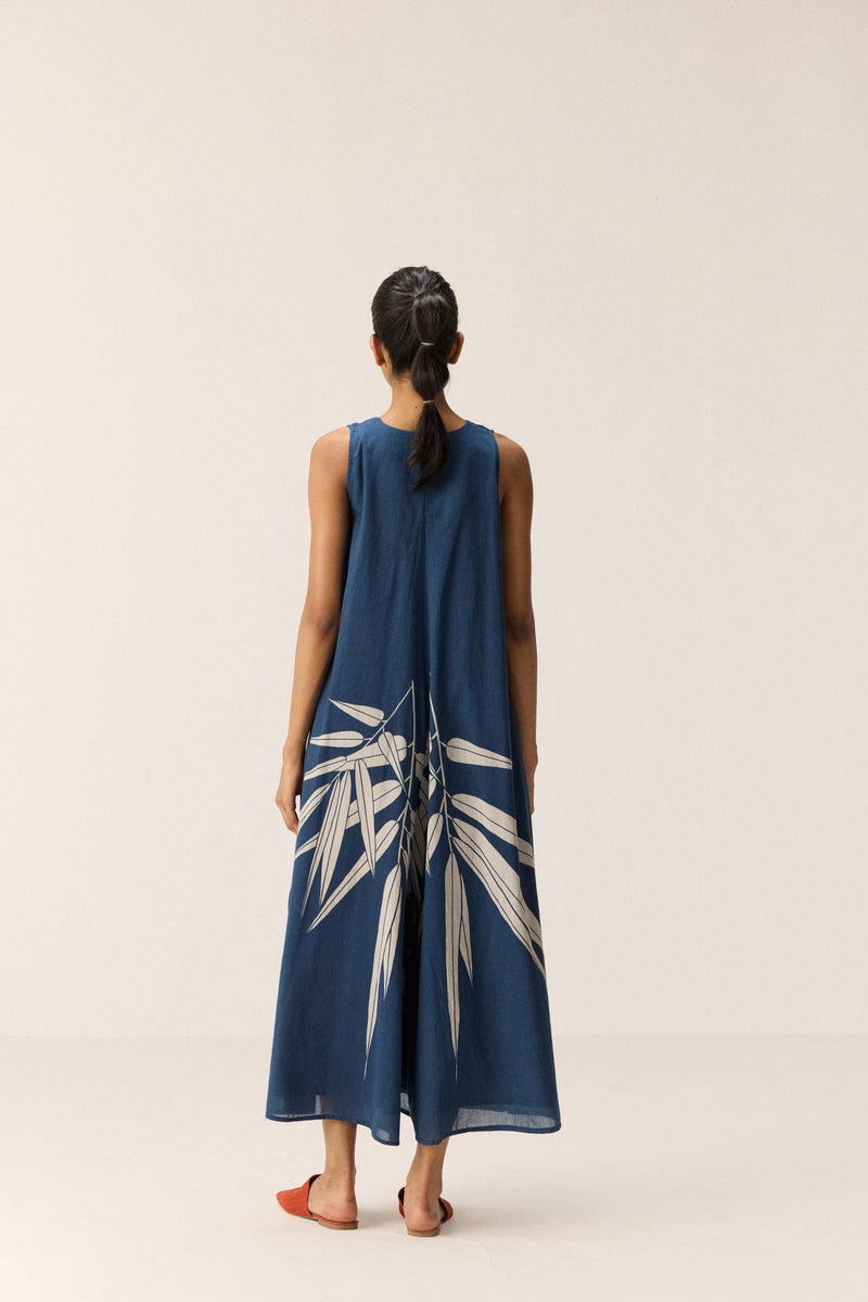 Blue Fern Jumpsuit cotton by Khara Kapas in blue for women Worldwide