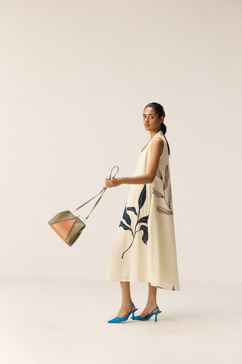 White magnolia Dress cotton by Khara Kapas in white for women Worldwide