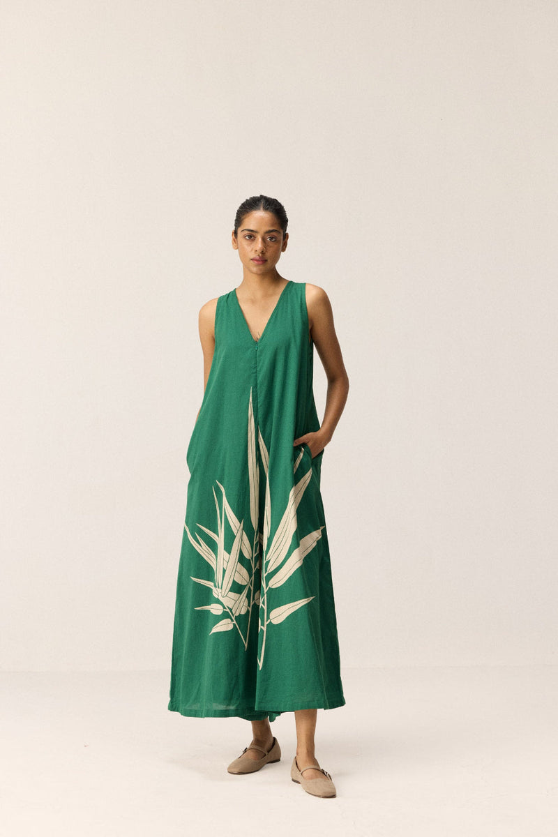 Clover Jumpsuit cotton by Khara Kapas in green for women Worldwide