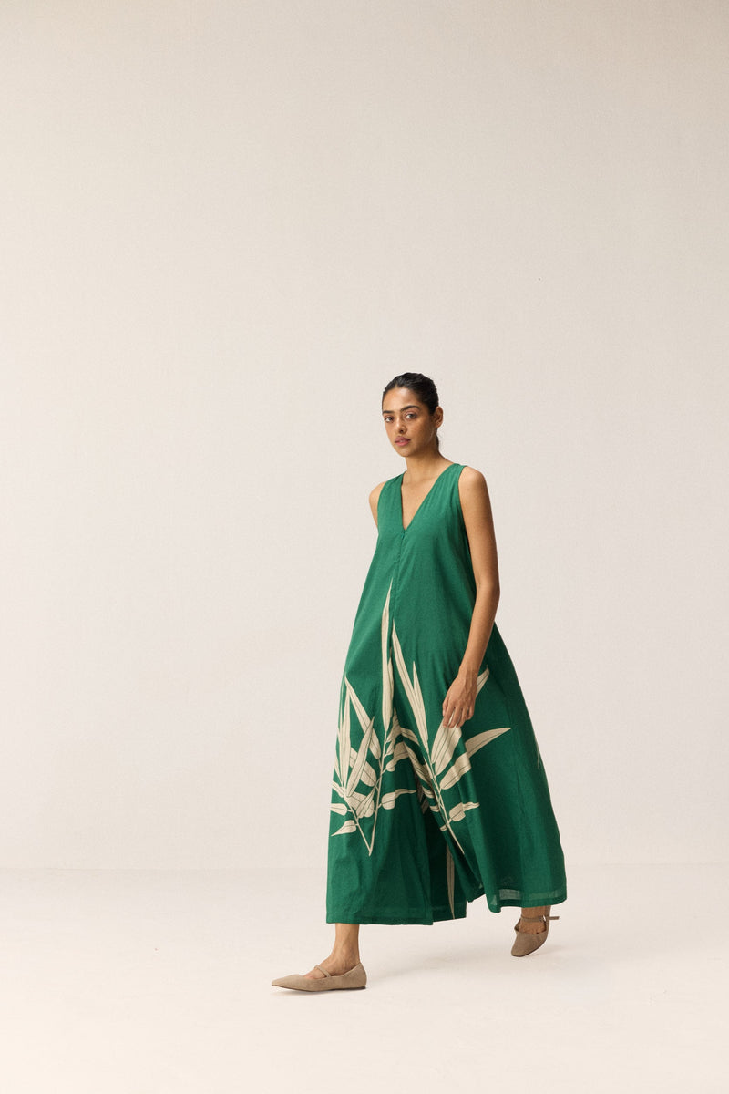 Clover Jumpsuit cotton by Khara Kapas in green for women Worldwide