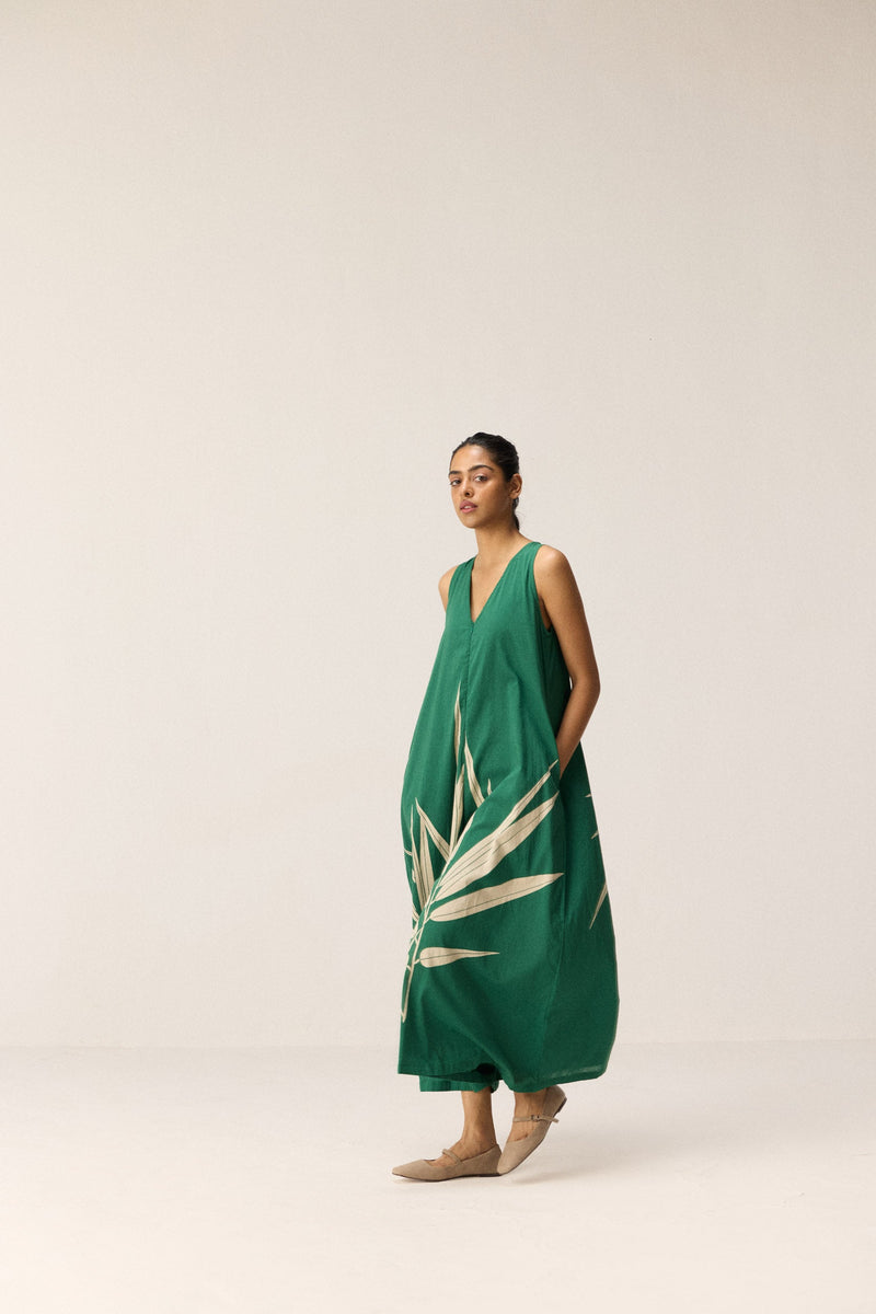 Clover Jumpsuit cotton by Khara Kapas in green for women Worldwide
