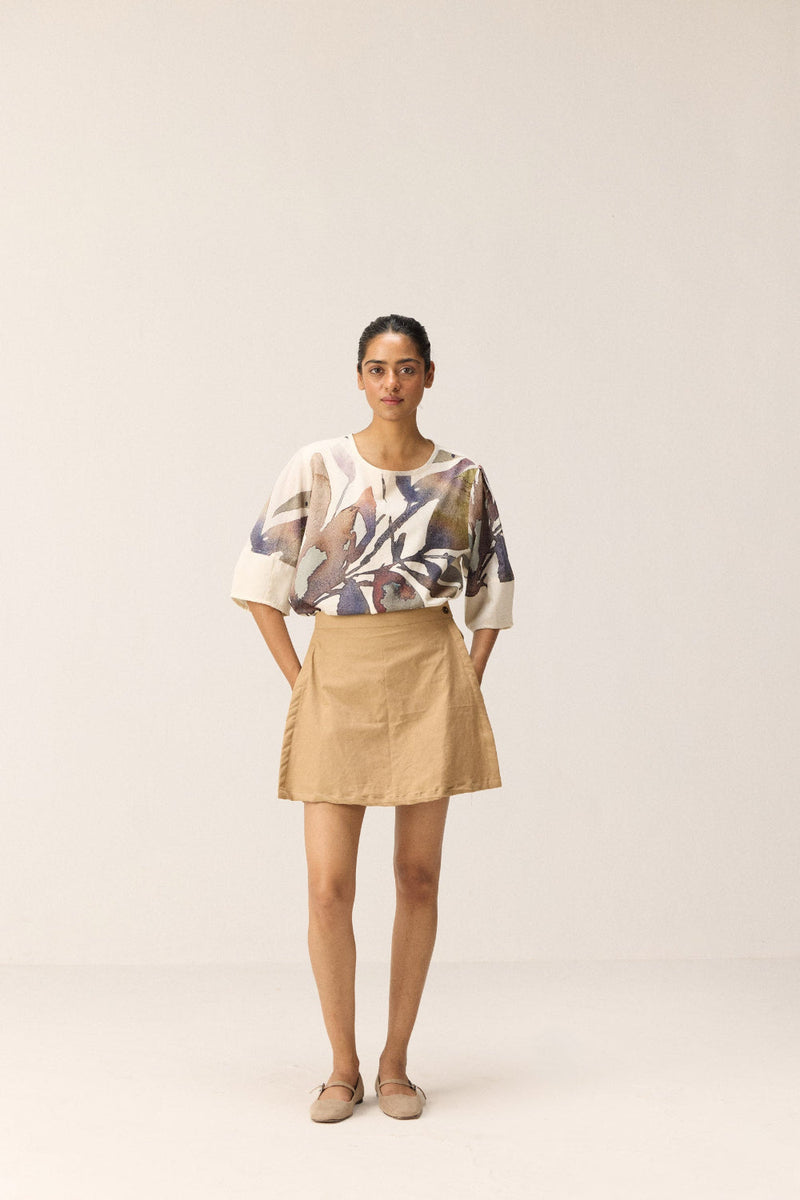 Clay Skorts oxford by Khara Kapas in beige for women Worldwide