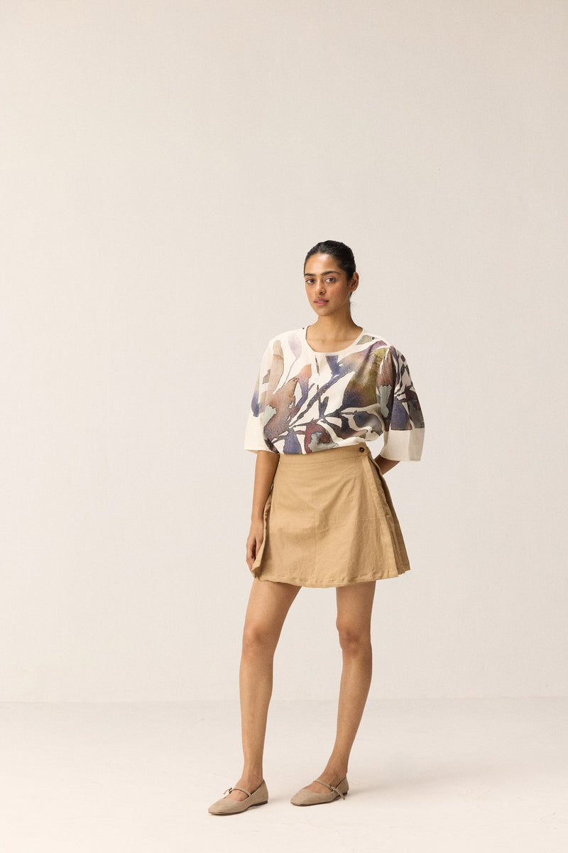 Clay Skorts oxford by Khara Kapas in beige for women Worldwide