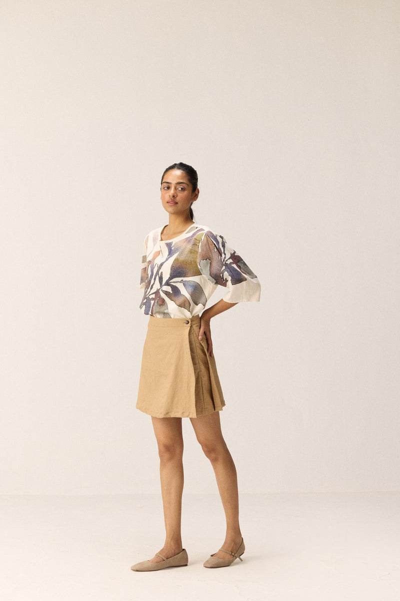 Clay Skorts oxford by Khara Kapas in beige for women Worldwide