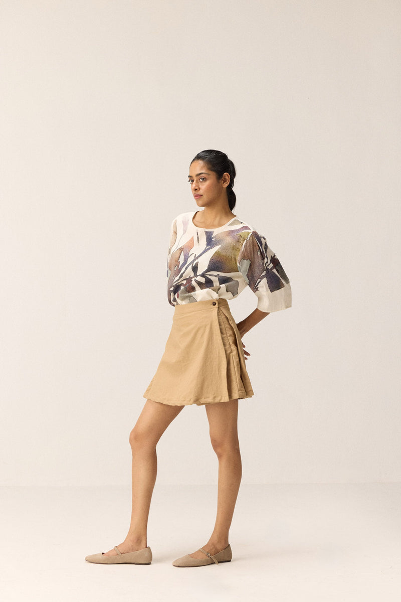 Clay Skorts oxford by Khara Kapas in beige for women Worldwide
